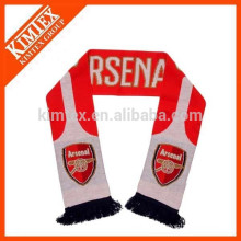 Knitted Acrylic Soccer Scarf with Tassel